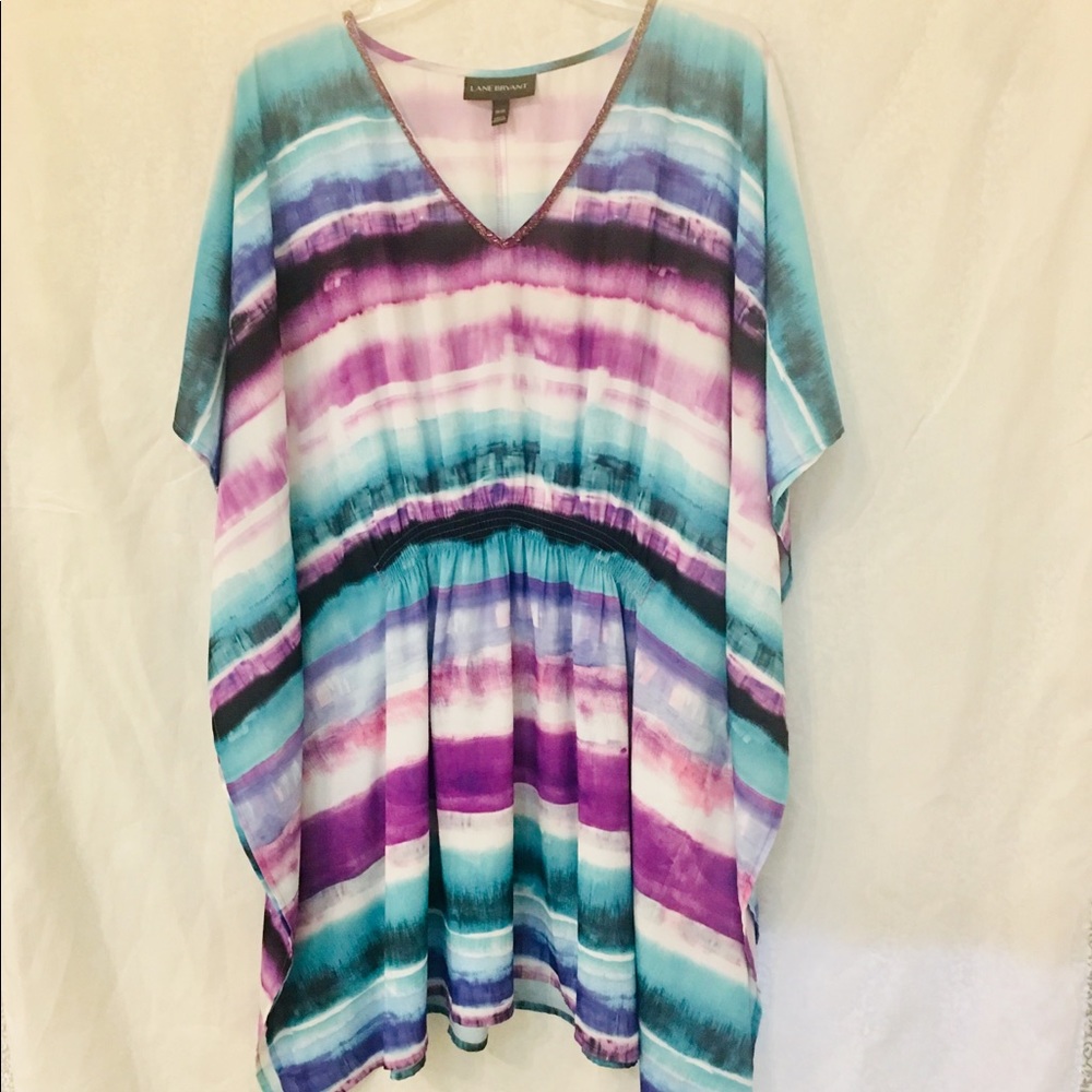 Lane Bryant Purple Teal Kimono Poncho Size 18/20